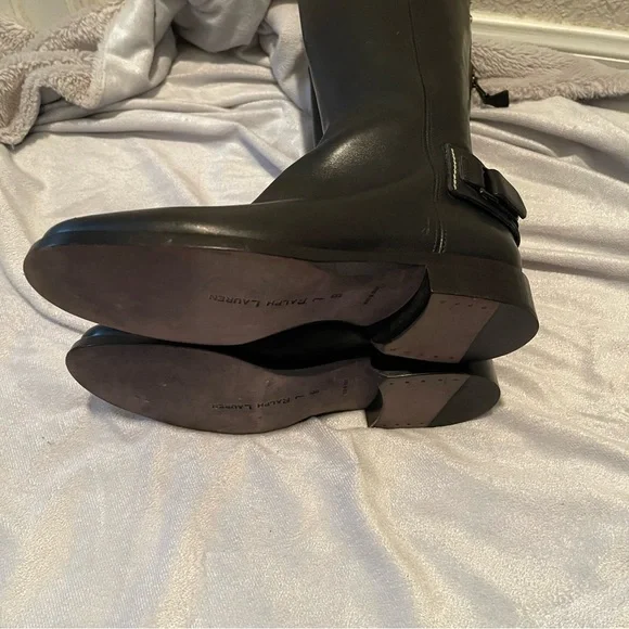 Ralph Lauren Collection made in Italy mid calf leather equestrian like boots, 7B - Picture 11 of 13